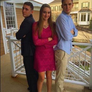 Dark Pink Lace Dress